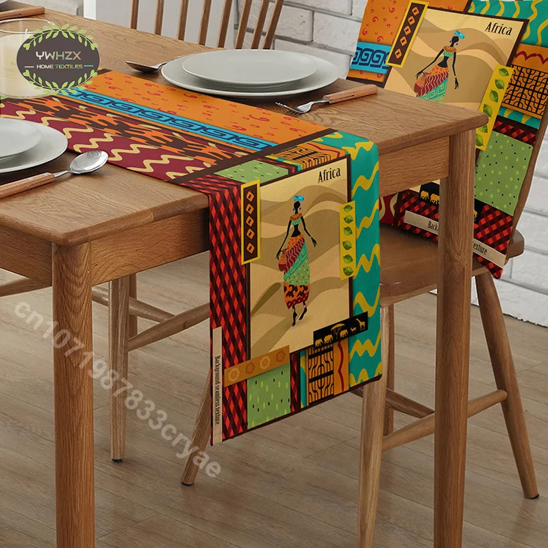 

African Girl Print Table Runner Dining Table Wedding Decor Tablecloth Home Party Decor Table Cover Modern Elegant Table Runner
