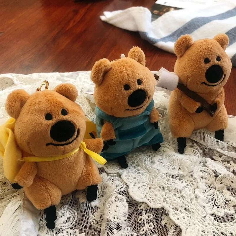 

New Popular Cute Exquisite Creative Short-tailed Kangaroo Cartoon Pepper Bear Variety Koala Plush Doll Keychain Pendant Gift