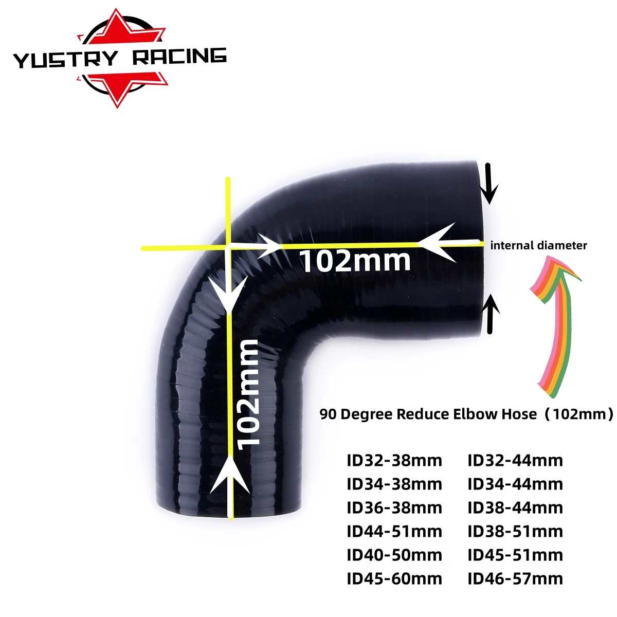 

Черная 3-слойная длина: 90 градусов, силиконовый шланг, интеркулер, соединитель, Редуктор Turbo ID (мм):32 34 36 38 40 44 45 46 50 51 57 60