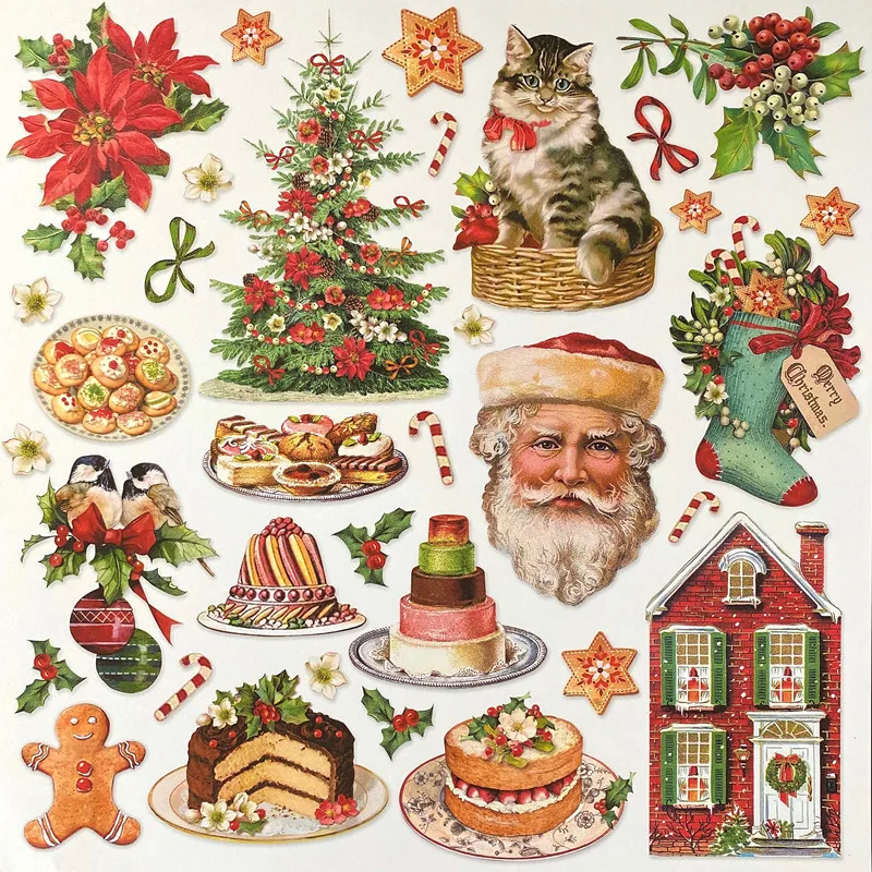Christmas santa Stickers Crafts And Scrapbooking stickers kids toys book Decorative sticker DIY Stationery