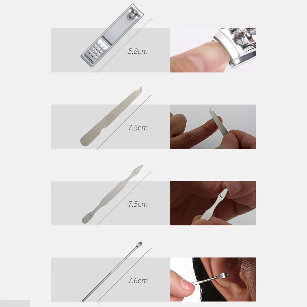 4 шт./набор пилки для ногтей из нержавеющей стали