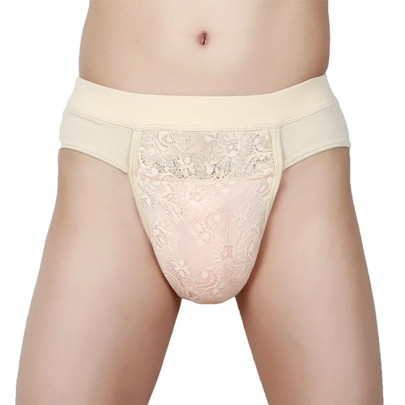 Men's Underwear Masturbation Lace Sexy Silicone Prosthesis Silicone Can X Men