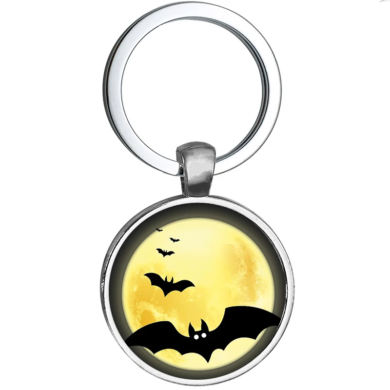 Круглое ожерелье из нержавеющей стали летучая мышь на Хэллоуин рождественский