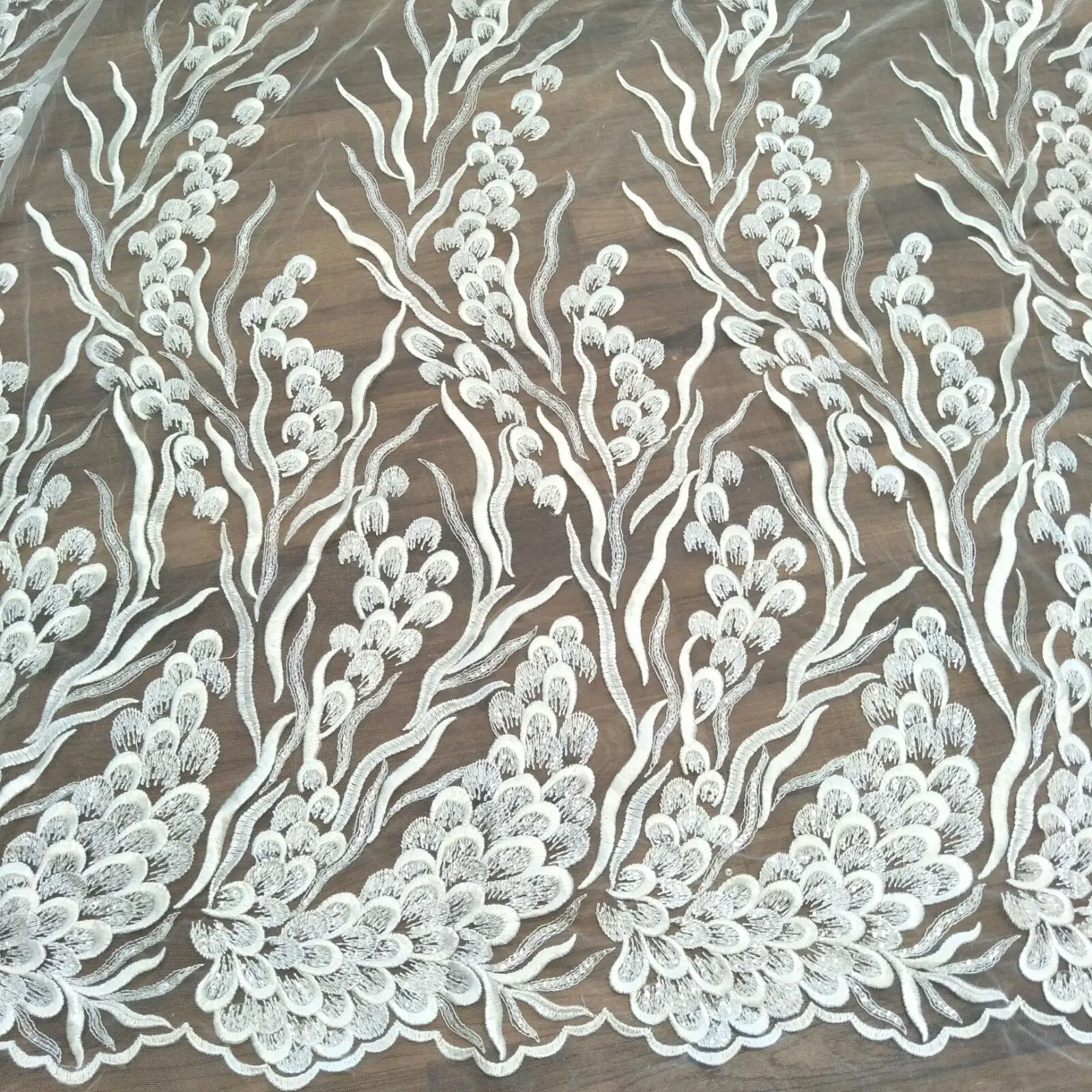 

bridal wedding gown dress lace fabric sequins lace fabric 130cm width
