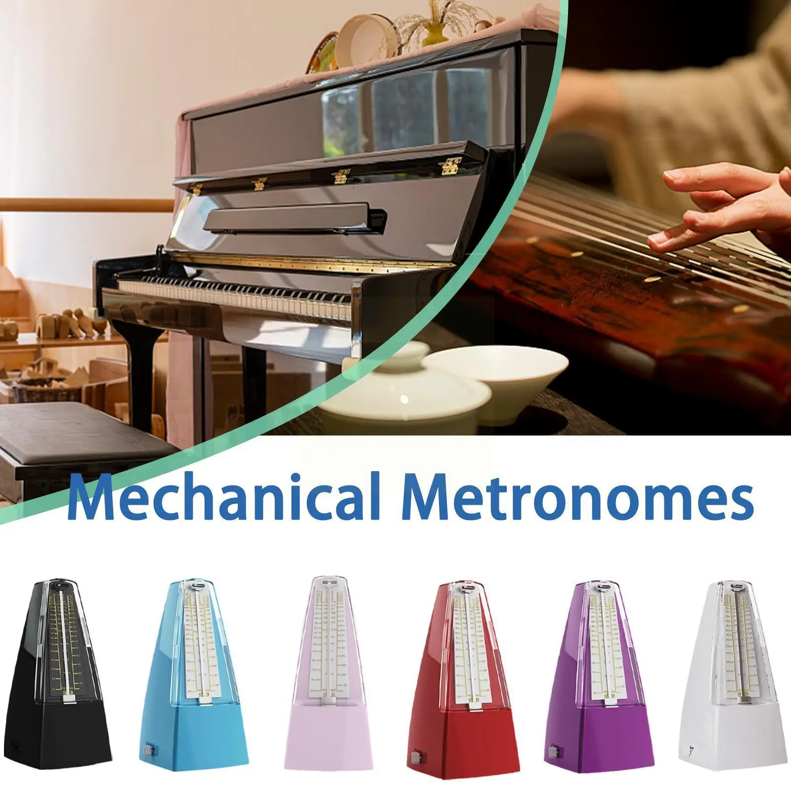 

Механический метроном, универсальный материал Abs для гитары, скрипки, пианино, барабан, музыкальный инструмент, тренировочный инструмент дл...