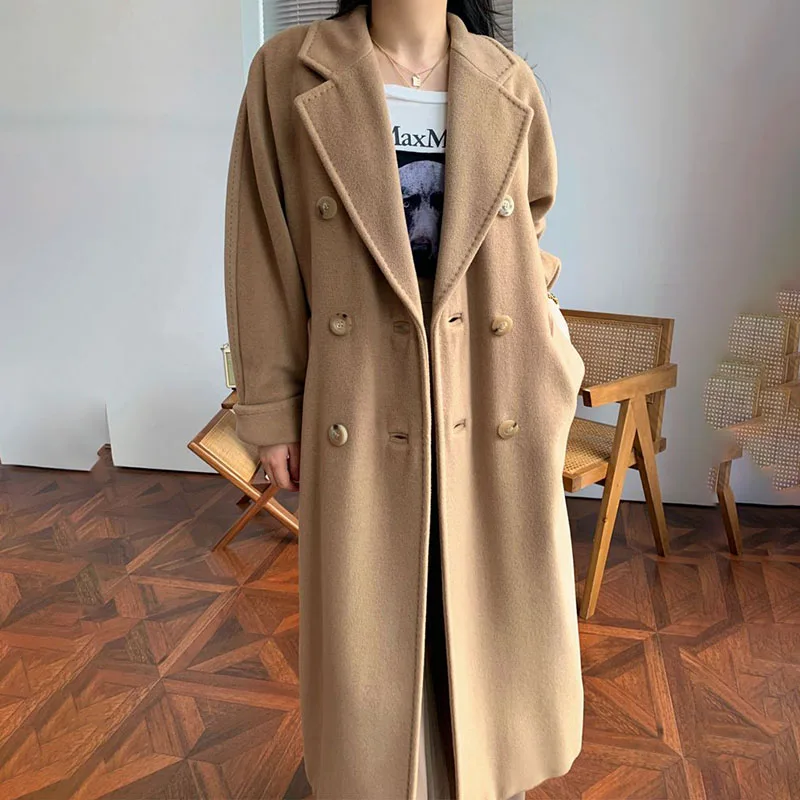 Осень-зима 2024 Новинка Двусторонняя флисовая шерстяная куртка Женское пальто