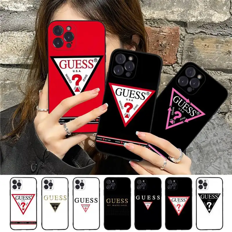 

Luxury Brand Design GUESS Phone Case For iPhone 13 11 8 7 6 6S Plus X XS MAX 5 5S SE 2020 XR 11 pro Funda