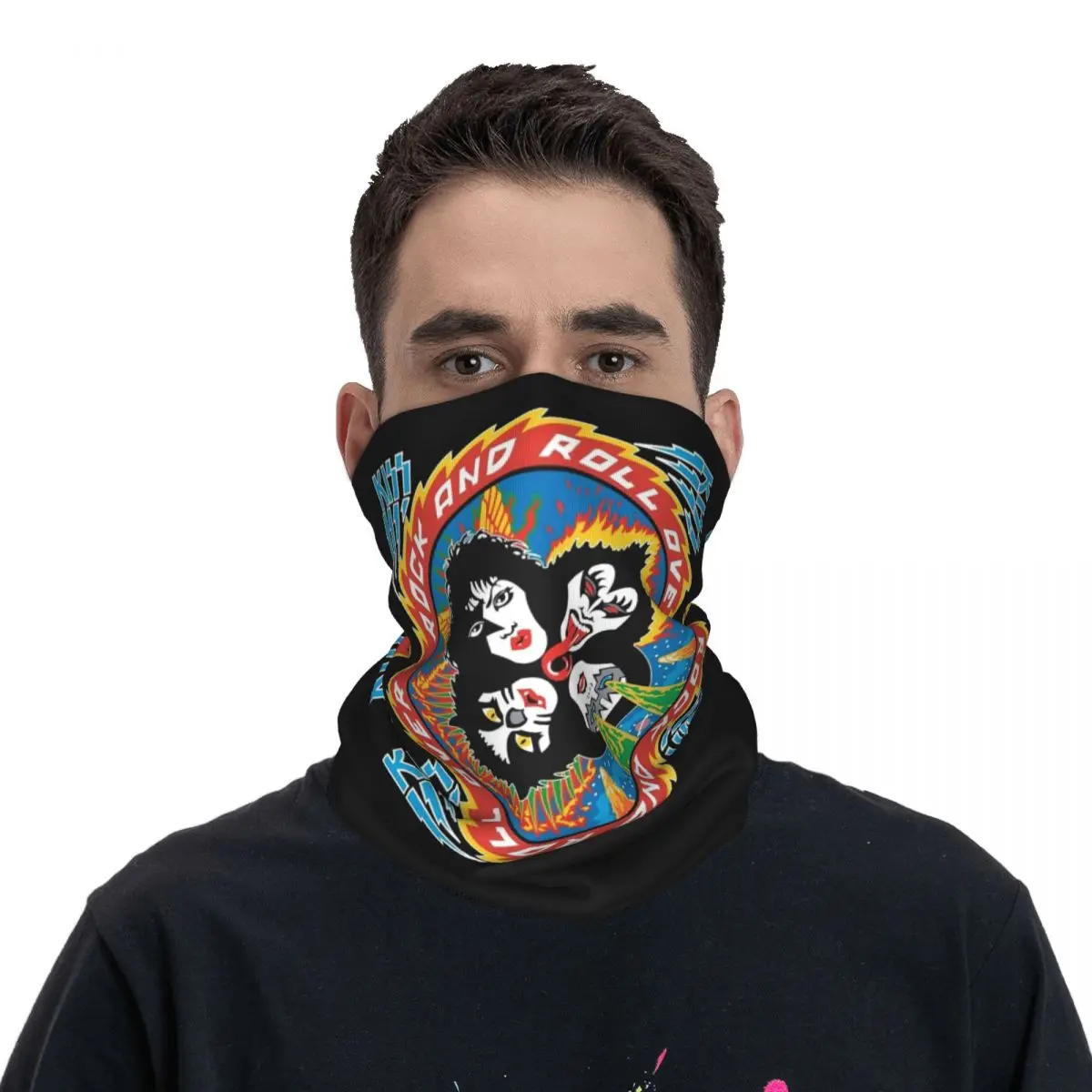 

2023 Funny Kiss Band Bandana Merchandise Neck Gaiter Printed Face Scarf Warm Headwear For Outdoor Sports Suit for All Season