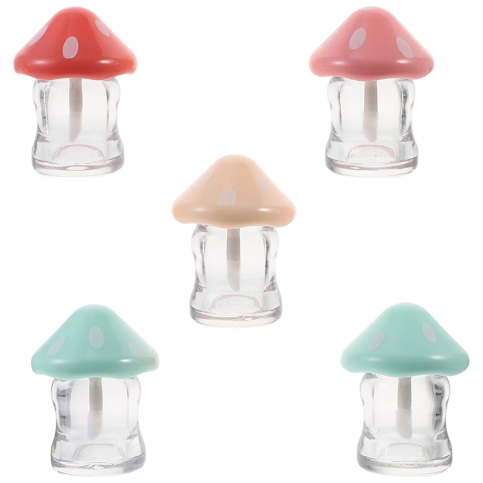 

25 Pcs Clear Plastic Container Mushroom Lip Glaze Tube Gloss Packaging Material Containers Empty Maker Kit Girl
