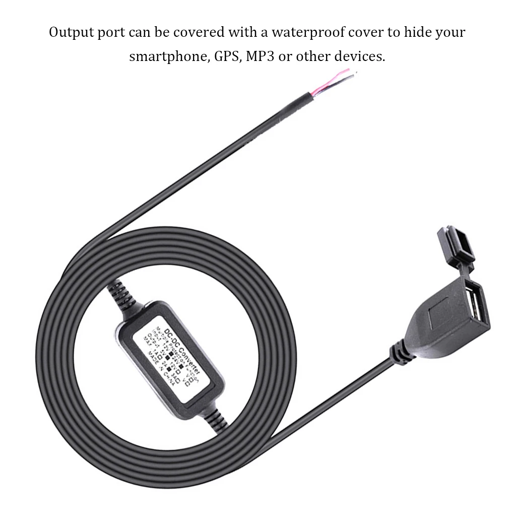 

Car Charger Waterproof USB Port Lightweight Car DVR Box Motorcycle Smartphone Stepdown Module Chargers Navigation Cable