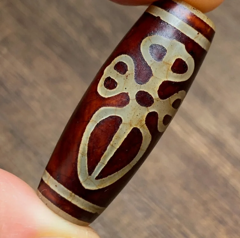 Тибетский Непальский Гималайский Древний Агат Старый Дзи Талисман Глаз Бусина