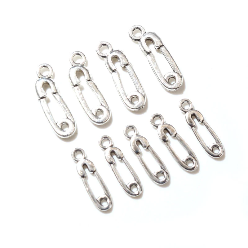 

50pcs 19x6mm 16x5mm Antique Silver Plated Paper Clip Handmade Charms Pendant:DIY for bracelet necklace