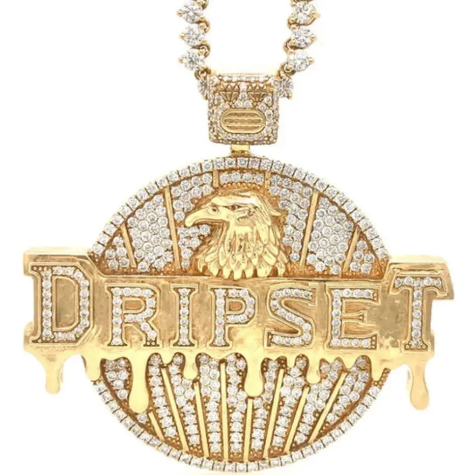 Круглый бриллиант мужской капающий Орел Очаровательная Серебряная подвеска под