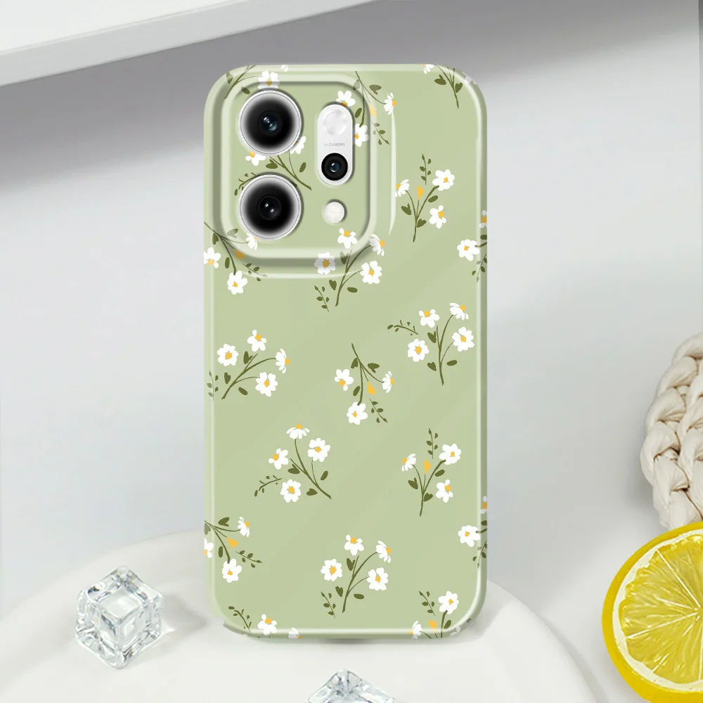 Фото Чехол для телефона с красивыми цветами для OPPO Reno 14 14F 13 13F 12 12F 11 11F 10 8 8Z 8T 7 7Z Pro 4G 5G, жесткий чехол с пленкой. №3