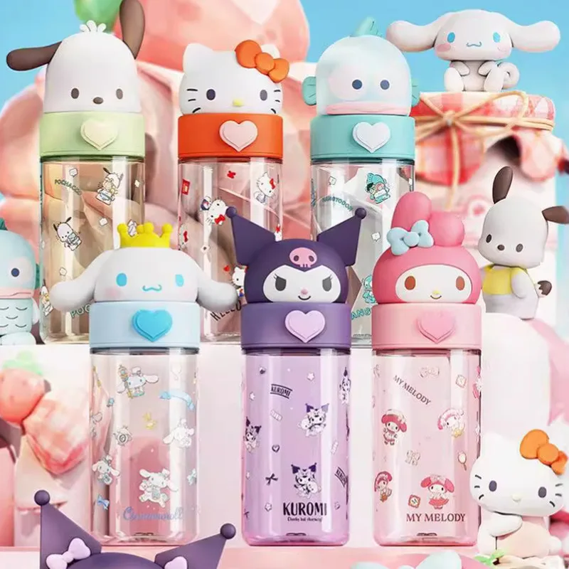 Miniso 500 мл Kawaii Tritan здоровая бутылка для воды мультфильм аниме Kuromi Cinnamoroll игрушки
