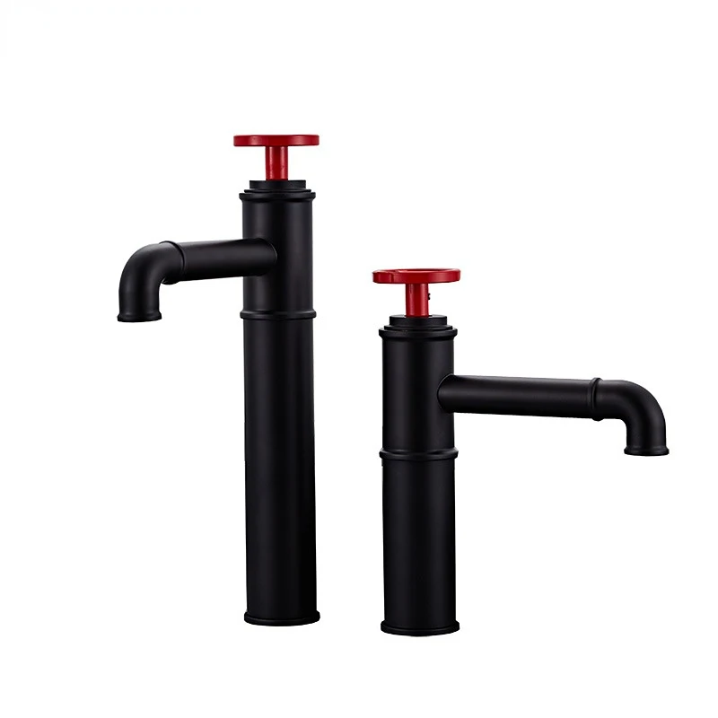 

Латунный Смеситель для раковины в промышленном стиле сантехническая форма раковина для ванной комнаты ручной смеситель для мытья черного ...