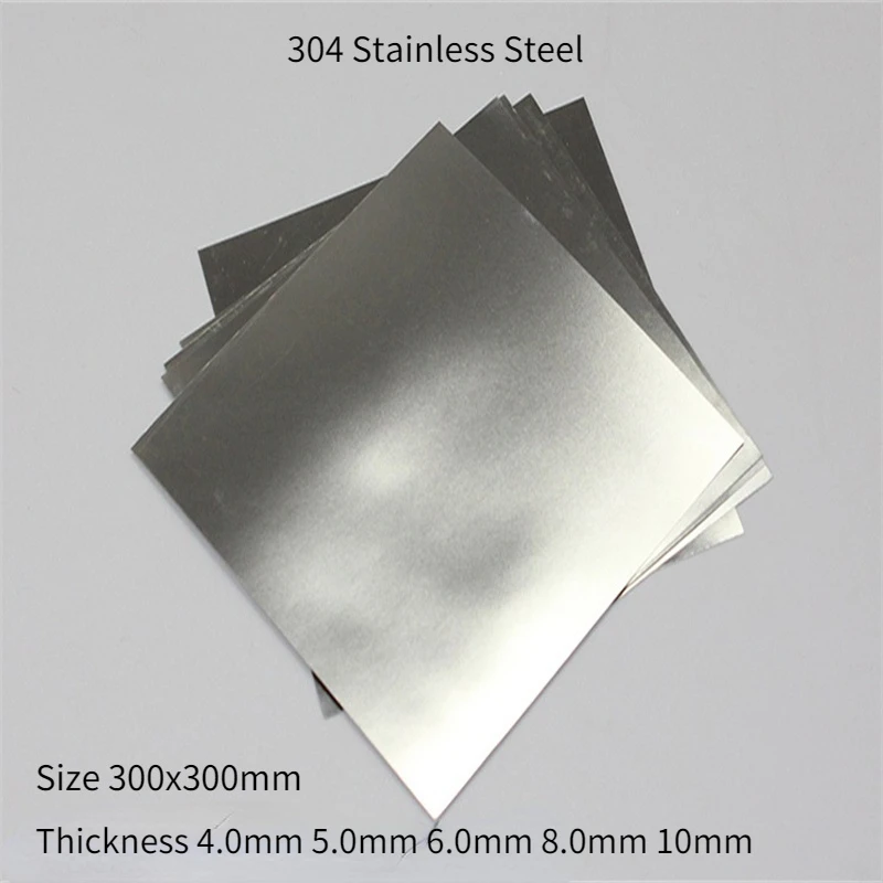 

1PC 300x300mm Thickness 4.0mm 5.0mm 6.0mm 8.0mm 10mm 304 Stainless Steel Square Plate Polished Plate Sheet