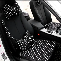 classic polka dot car seat cover interior accessories universal cotton auto seat cushion pad four seasons car mats for women