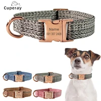 dog collar is adjustablelarge medium and small pet collar imitation linen material with exquisite metal buckle durable collar
