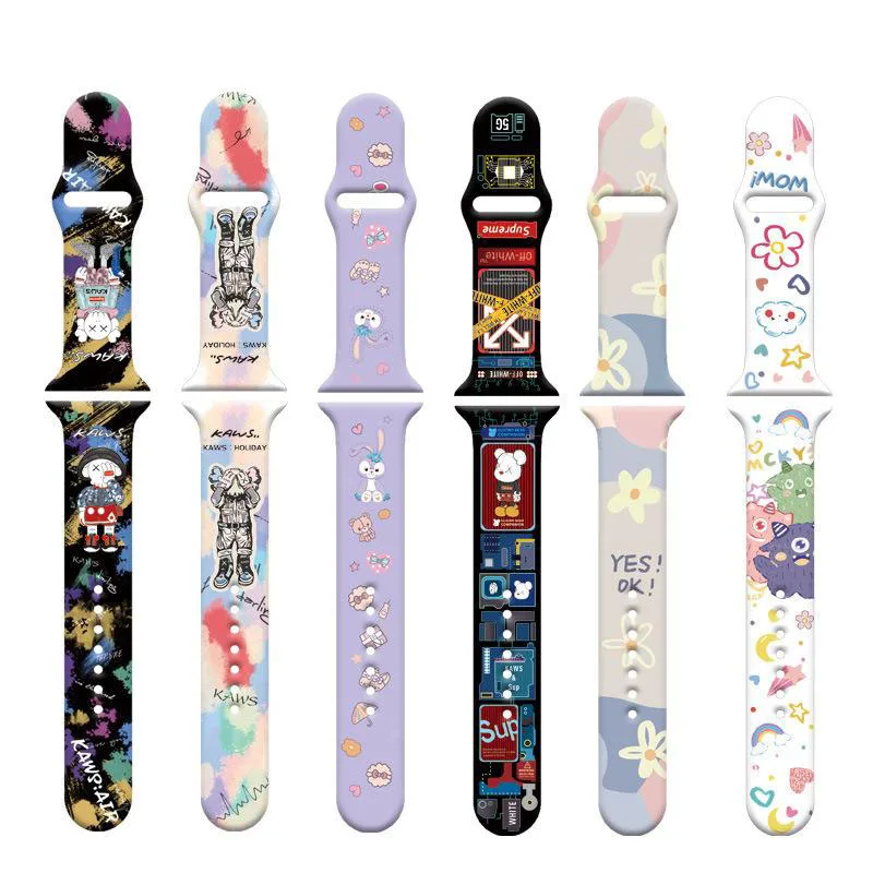 

for Apple Watch6/5/4/3/2/1/se Cartoon Disneys Kawaii Lotso Watch Replacement Strap Girl Heart Ins Silicone Printed Strap Gifts