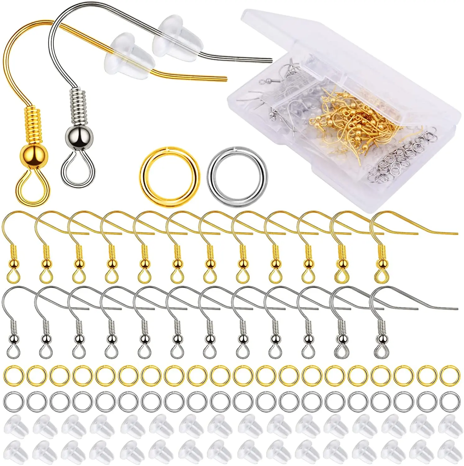 

100 шт., застежки-петли для сережек, из нержавеющей стали