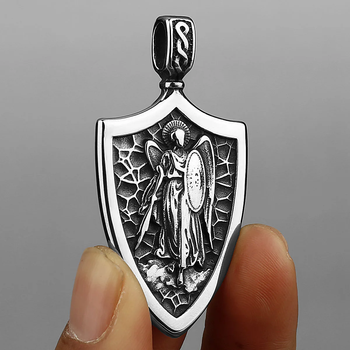 Модный амулет с ангелом арчанель Майкл кулон из нержавеющей стали крест крыло