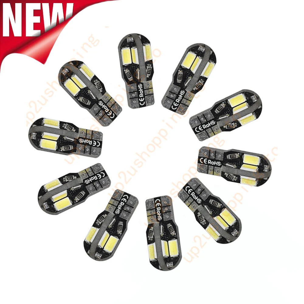 

Canbus Error Free T10 White 8 5730 SMD LED Car Side Wedge Light Lamp Bulb
