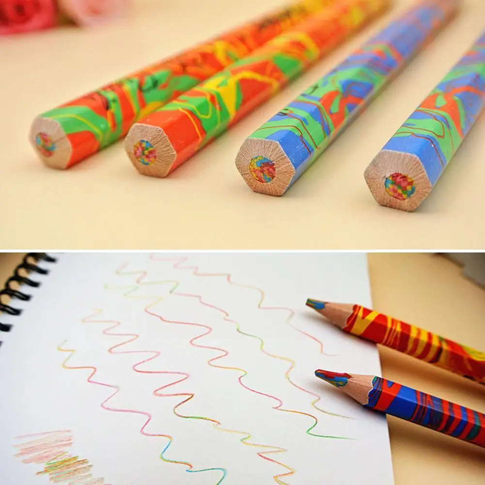 

1pc Color Pencils Wood Hexagon Pencil Writing Painting Pencil Student Supplies Stationery Gifts School K2x4 Kids M5h7