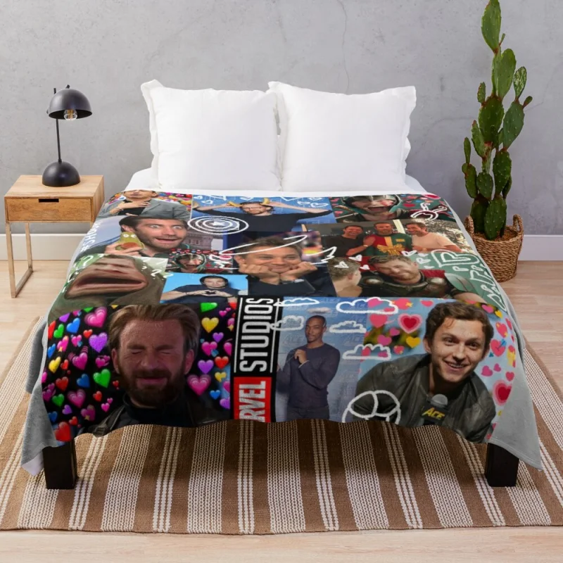 

M A R V E L men collage Throw Blanket beautiful blankets custom blankets