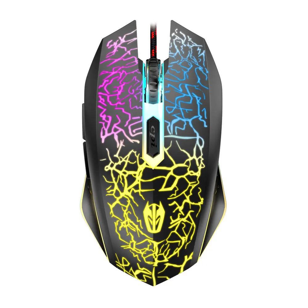 

Gaming Wired Mouse 3200DPI USB Optical Computer Mouse for PC Laptop 6 Button Ergonomic Mouse LED Light Luminous Mechanical Mouse