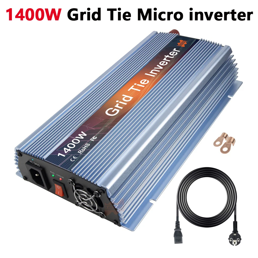 1400W 18/36Vdc 110/220Vac Grid Tie Micro Solar Inverter LED indicator MPPT Pure Sine Wave Indoor Converter For Solar Panel Power