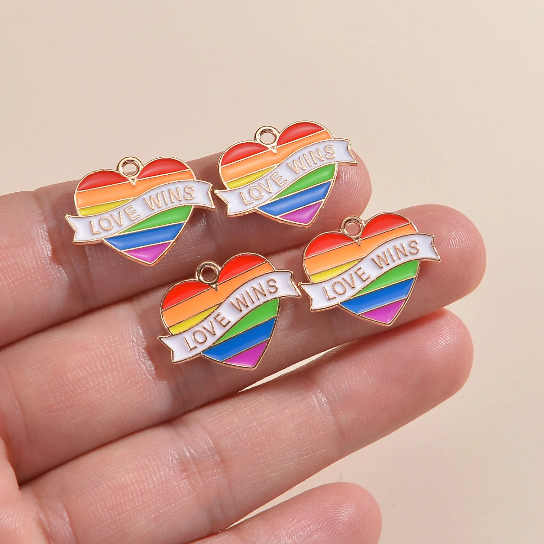 

Rainbow Heart Pendant Love Wins Charms for Jewelry Making Supplies Keychain Necklace Earrings Accessories Wholesale