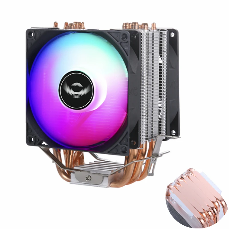 

CPU Cooler 6 Heatpipes Pure Copper Cooling Air-cooled 90mm Fan Intel LGA 2011 1700 1150 1155 1156 1200 1366 AM3 AMD AM4 X79 X99