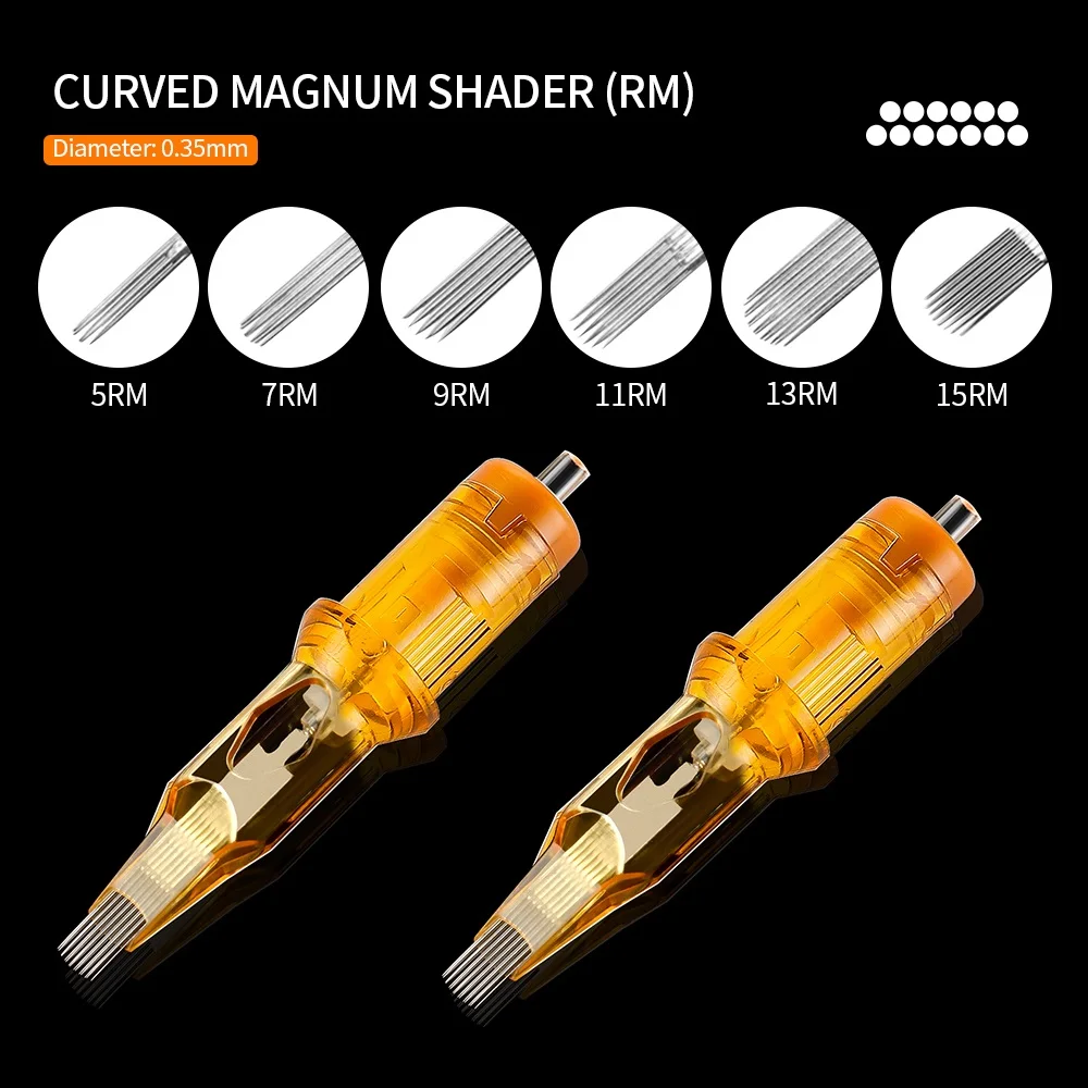 

20pcs Disposable Tattoo Cartridge Needles RL RM Semi-Permanent Eyebrow Needles For Microblading Tattoo Machine Gun