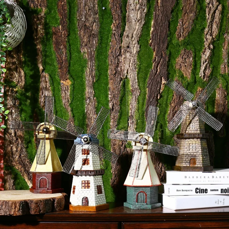 

American Retro Dutch Windmill Model Craft Decoration Coffee Shop TV Cabinet Wine Cabinet Decoration Creative Furnishings