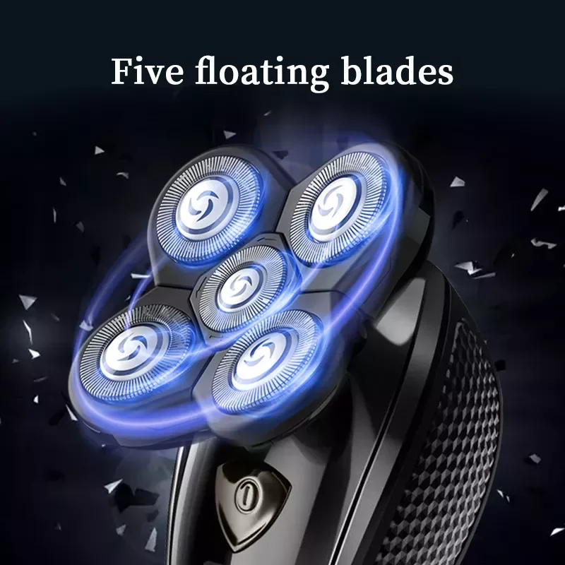 

В комплекте для ухода, бритва для влажного и сухого бритья для мужчин, перезаряжаемая машинка для бритья с лысой головой, триммер для бороды,...