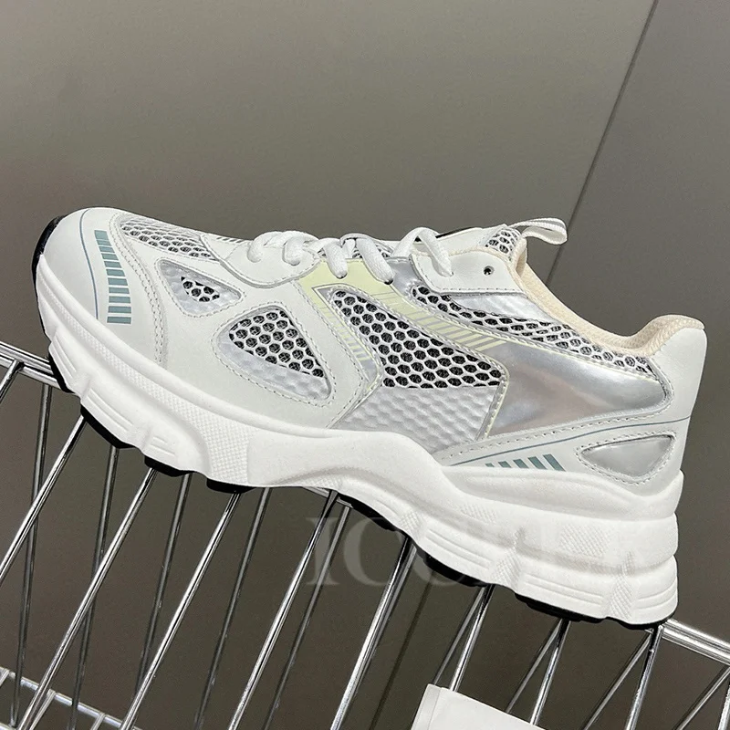 

Spring Autumn New Lovers Shoes Net Mesh Upper Design Thick Bottom Sneakers Comfortable Breathable Women Casual Shoes 35-45