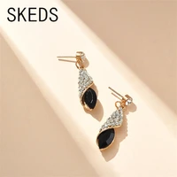skeds korean style fashion women girls rhinestone shell earring alloy crystal party wedding jewelry accessories banquet ear ring