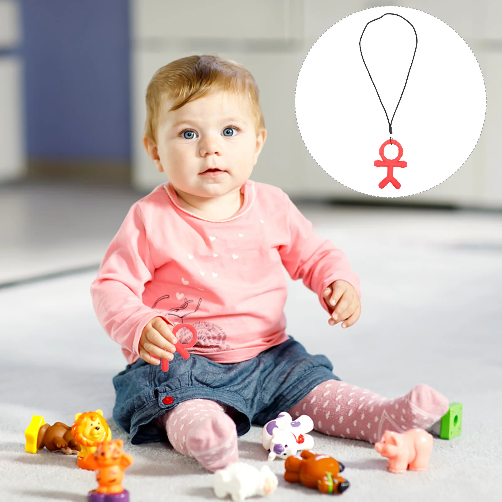 

1pc Infant Silicone Anti-Drop Teether Soothing Molar Plaything Educational Plaything