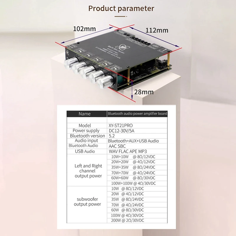 Фото ST21PRO Bluetooth цифровой аудио усилитель мощности плата 2,1-канальный 100 Втx2 + 200 Вт сабвуфер TPA3221 выводит 3116 №3