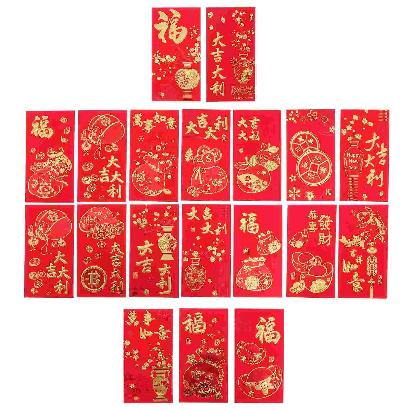 

Red Year Envelopes Chinese New Money Envelope Festival Hong Bao Spring Packet Lucky Hongbao Packets Pocket Gift Pocketslunar