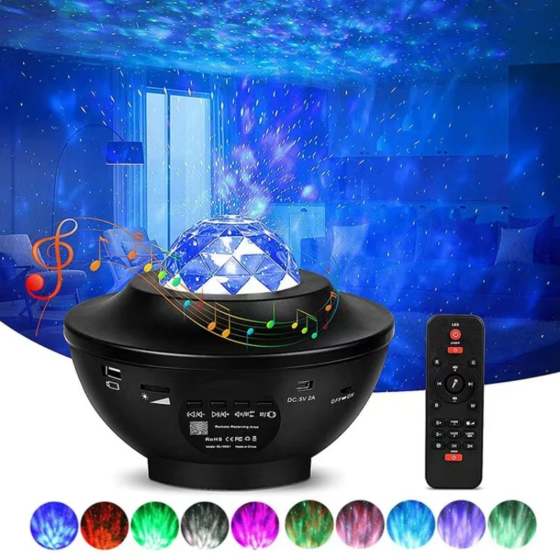 LED Galaxy Star Projector Star Sky Night Light Remote Control USB Bluetooth Speaker Laser Lamp for Bedroom Home Decor Kids Gift
