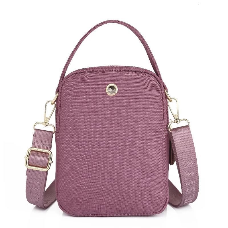 Fashion Flower Embroidery Handbag Multi Pockets Mobile Phone Bag Small Shoulder Bags for Teenage Girls Oxford Crossbody Bags