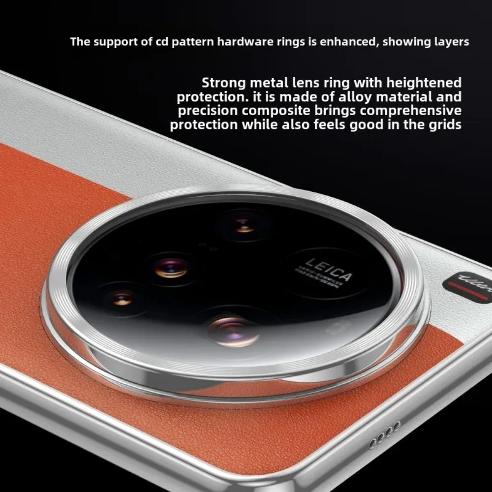 Фото Роскошный кожаный чехол с гальваническим покрытием для Xiaomi 15 Ultra Mi 14 13 Ultra с металлической рамкой для объектива для Xiaomi 15 Ultra Shockproof Funda №5
