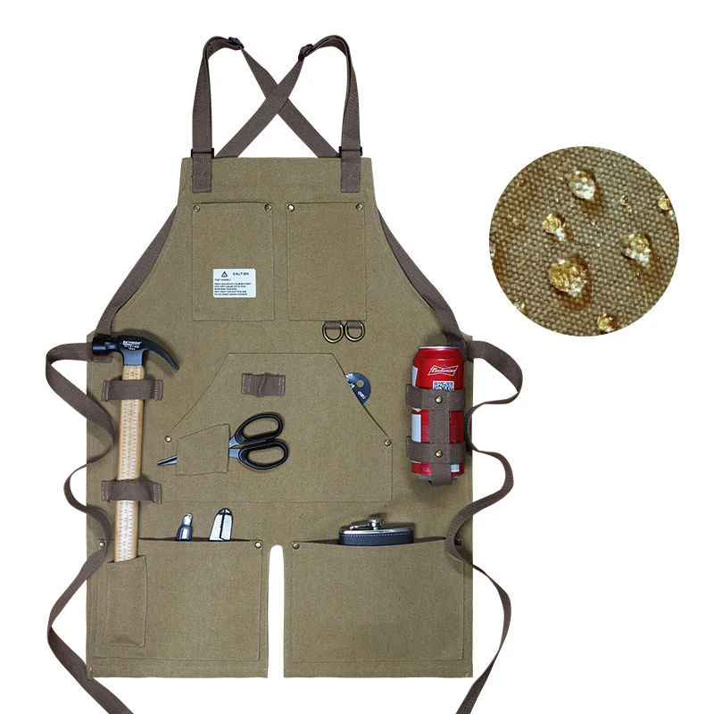 

Custom Logo Thick Canvas Woodworking Carpenter Outdoor Garden Apron Waterproof Cafe Chef Shop Hairdresser Barber BBQ Chef Apron