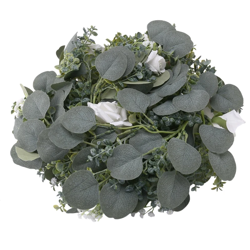 

Искусственные растения, цветы, эвкалипт, гирлянда с белыми розами, зеленые листья для свадебного фона, декор для стены и стола