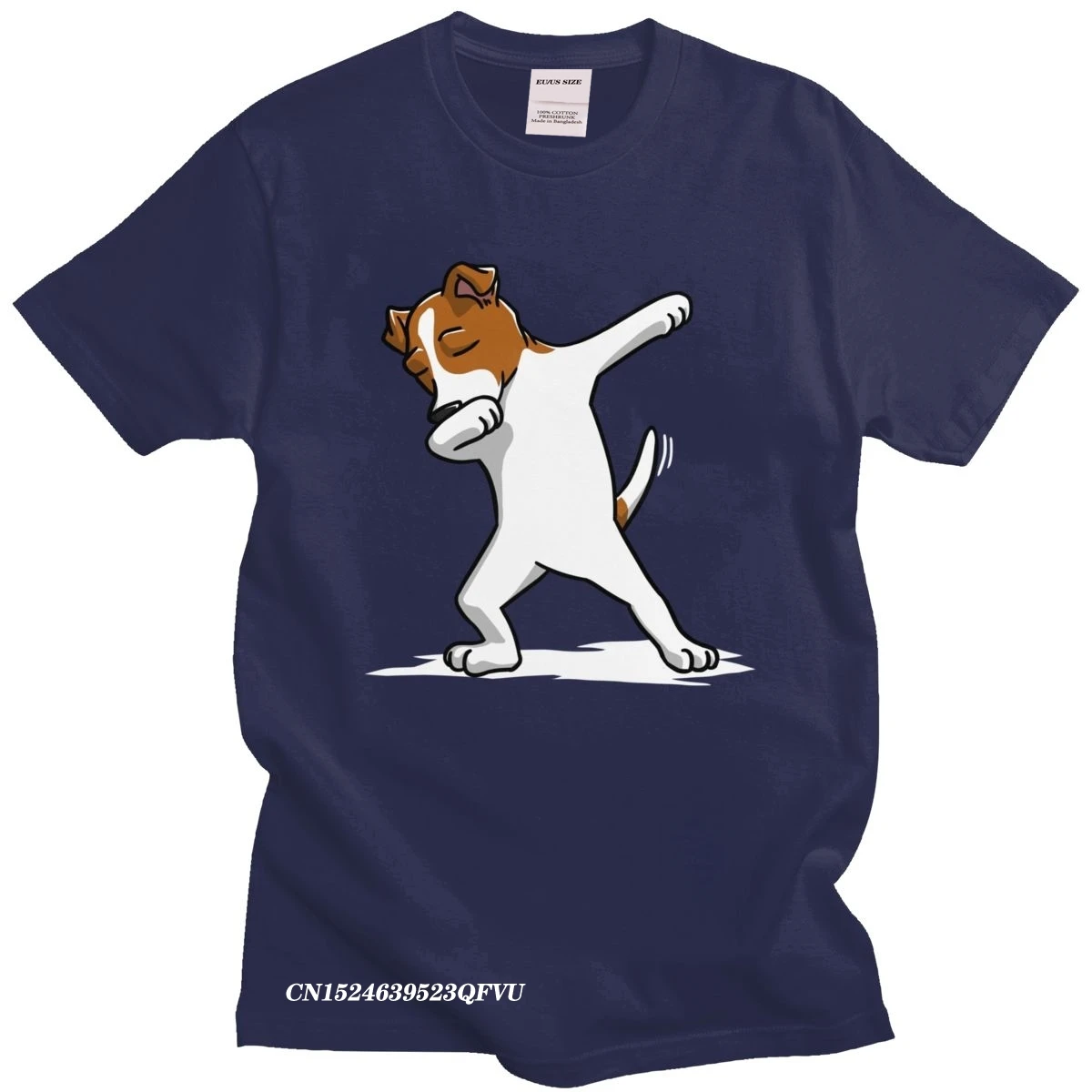 Мужская хлопковая футболка для отдыха Джек-Рассел-терьер с надписью Dabbing Dog Dab