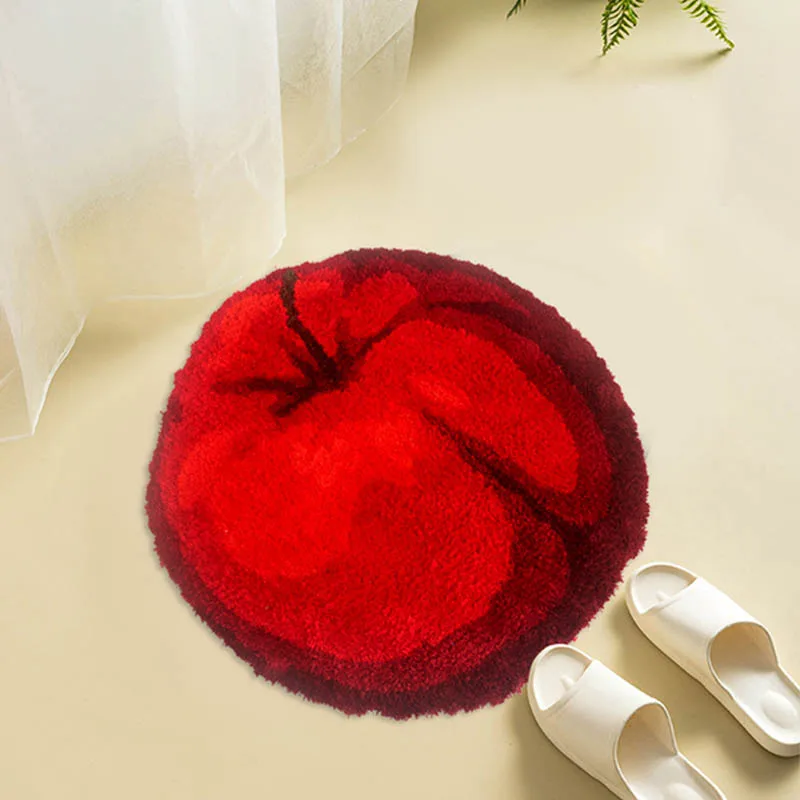 

Новое поступление, маленький Коврик для двери, художественный коврик, яблоко, красный коврик для двери