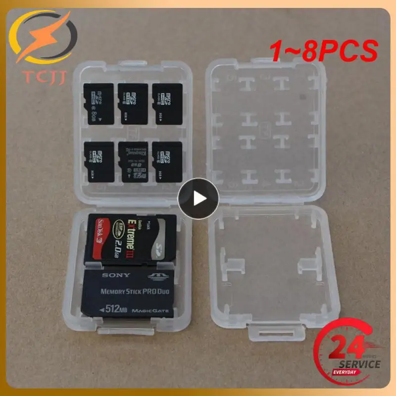 1 ~ 8 шт. Новый 8 слотов TF SDHC MSPD защитная коробка для карт памяти прозрачный держатель для хранения компьютера офисные принадлежности