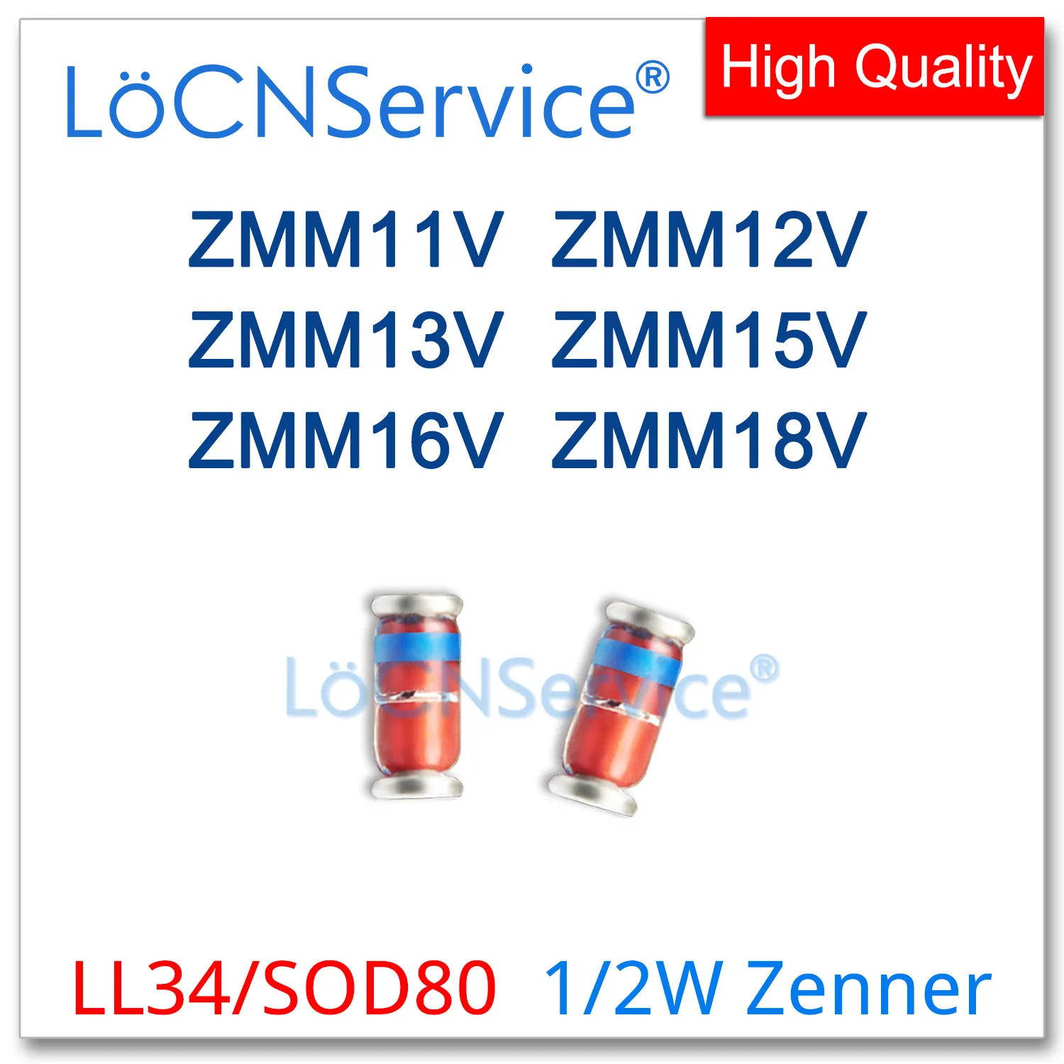 LoCNService 2500 шт. LL34 ZMM11V ZMM12V ZMM13V ZMM15V ZMM16V ZMM18V SOD80 1/2W SMD RoHS кремниевые плоские стабилитрон диоды высокого качества
